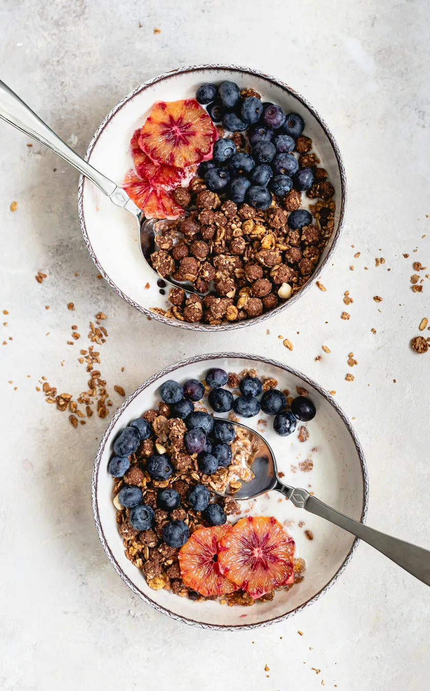 A bowl of nutty granola